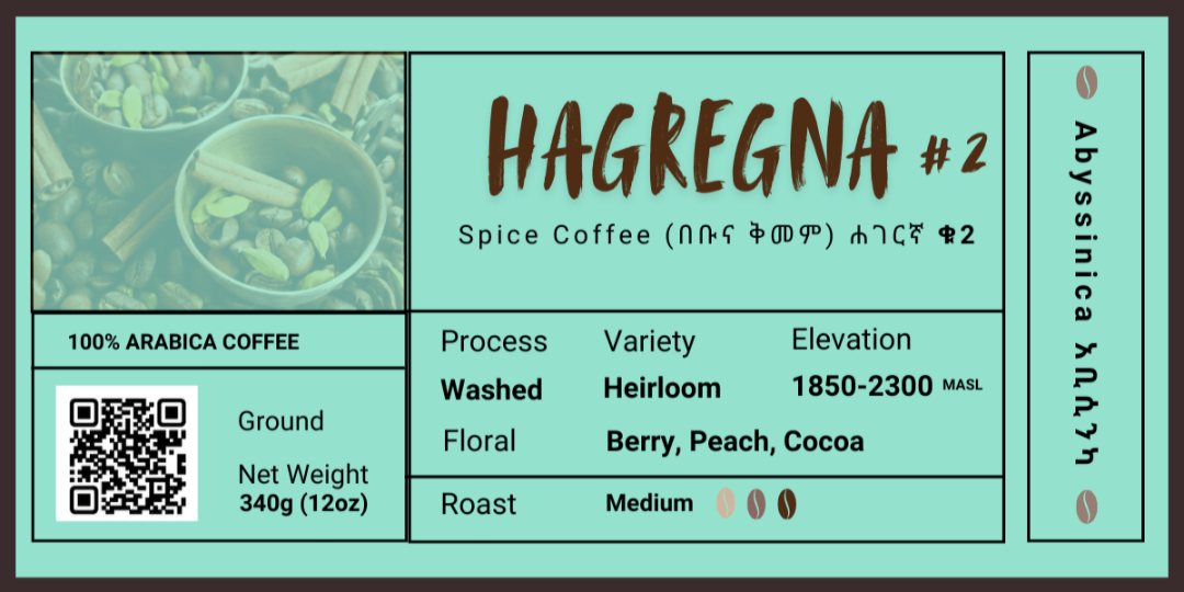 Hagregna 2, Ethiopian - Spice Coffee - 340 g - Abyssinica Coffee