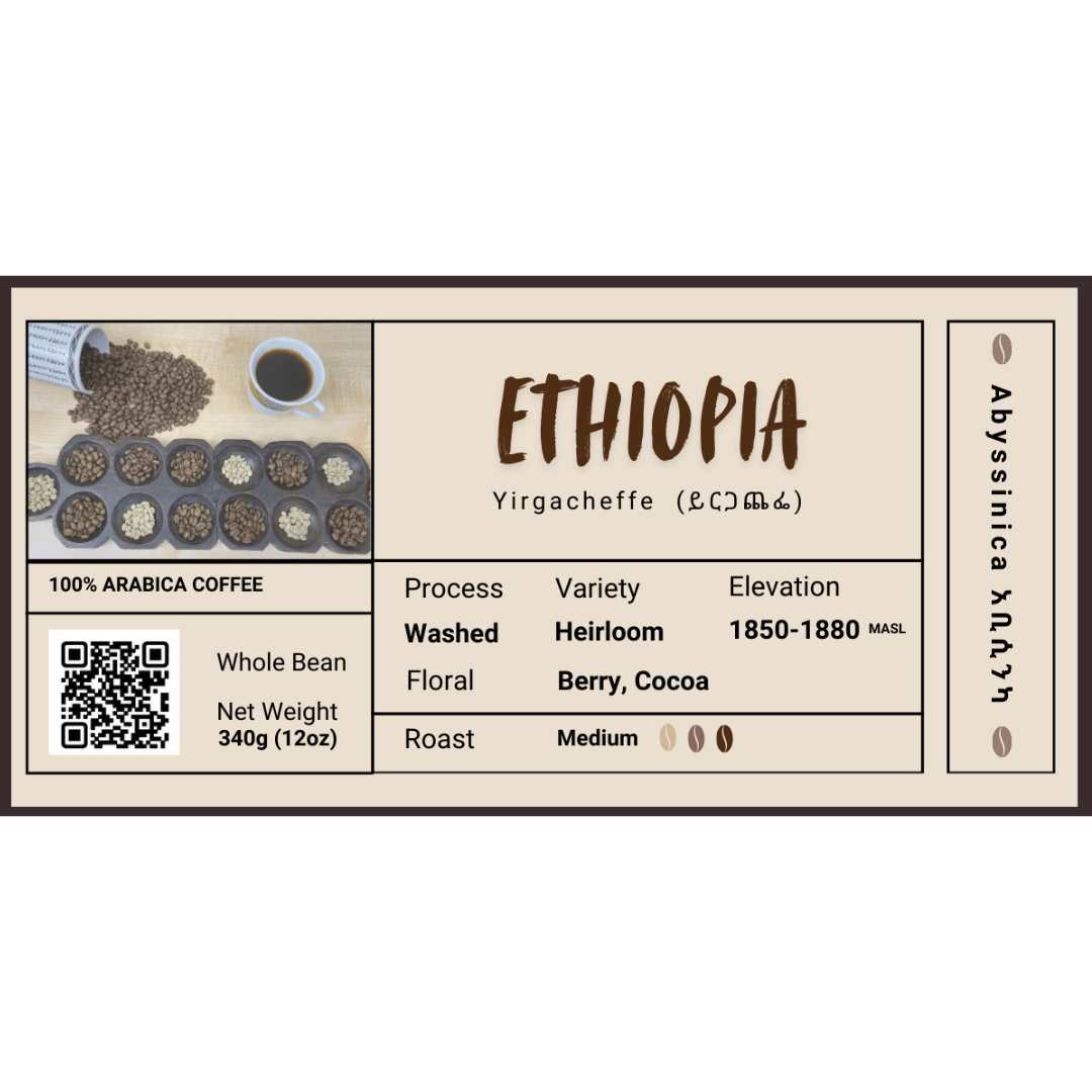 ETHIOPIA – Yirgacheffe (Single Origin) - 340 g - Abyssinica Coffee